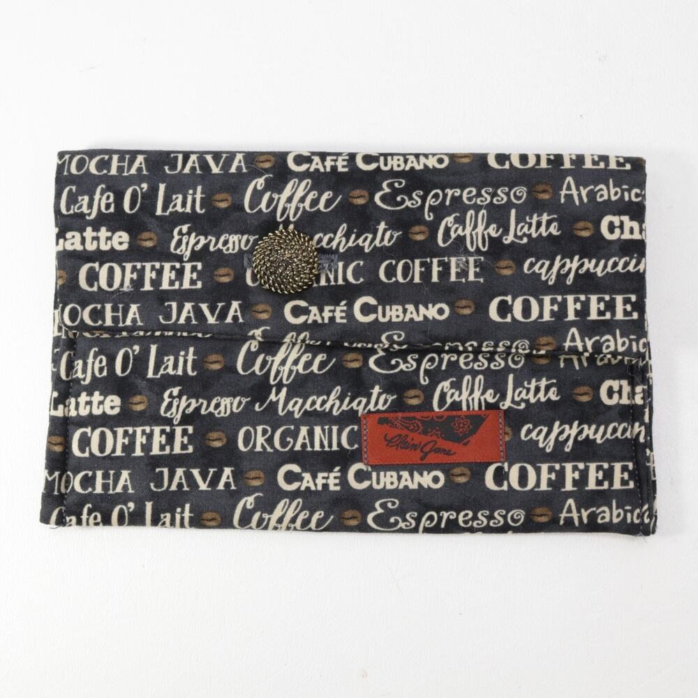 Plain Jane Coffee Clutch Handbag Women Mini Black Cream Cotton Envelope Bag